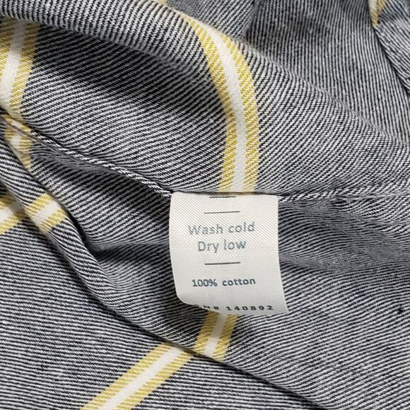 Marine Layer Alemany Mens Casual Button Up Shirt Gray Yellow Stripe Sz Medium - Picture 8 of 13